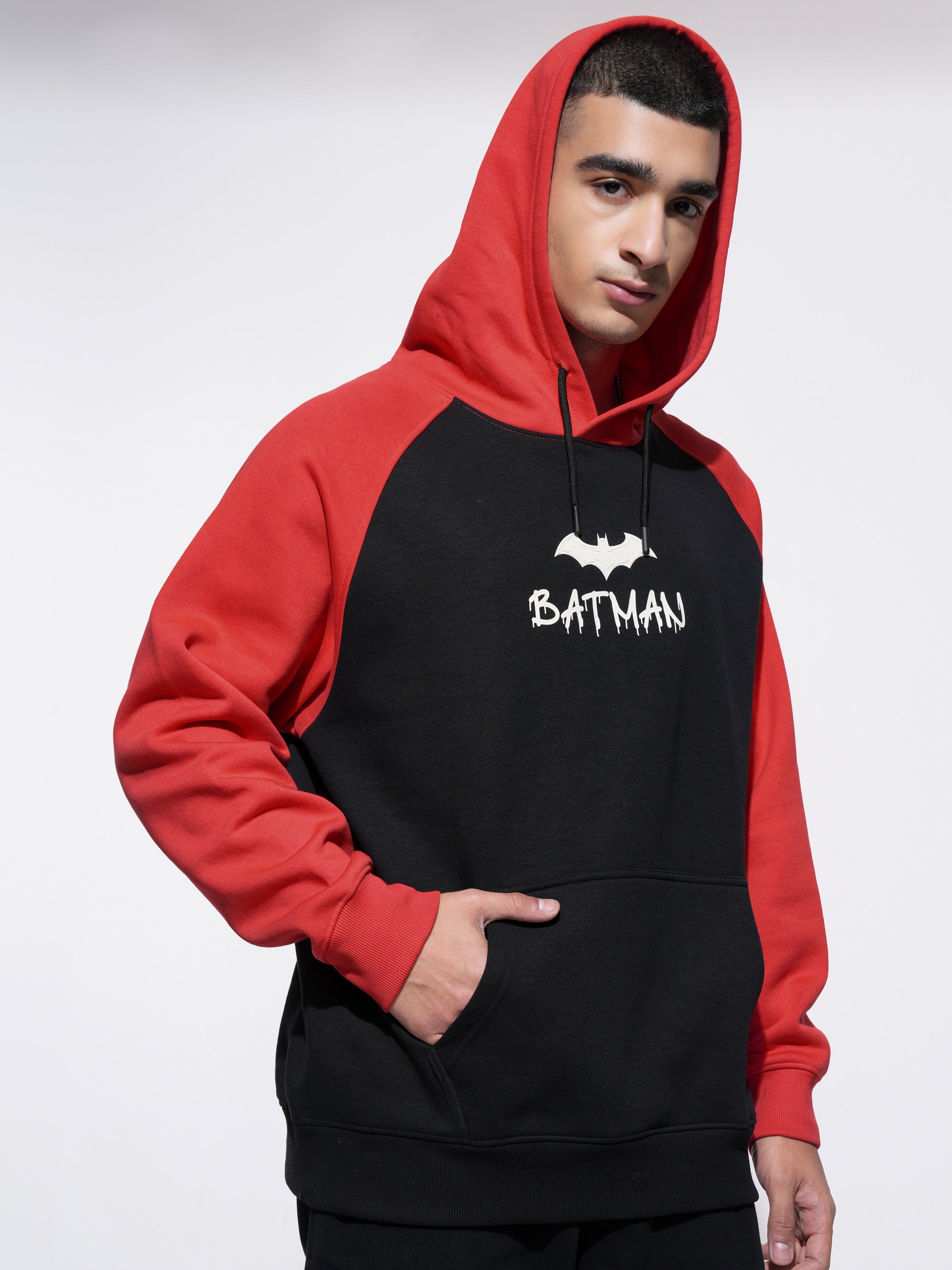 DC By Highlander Men Black Batman Hooded Pullover Sweatshirt - Black - Image 6