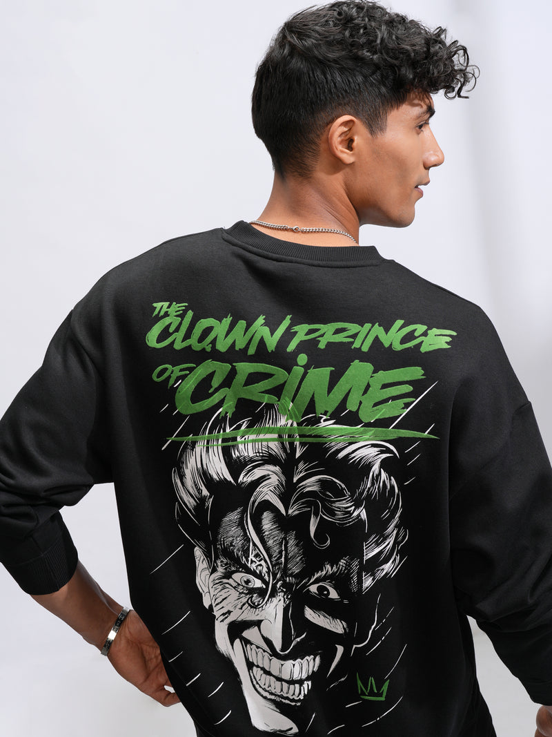 DC By Highlander Men Black Joker Round Neck Pullover Sweatshirt - Black - Image 1