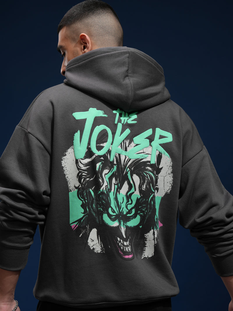 DC By Highlander Men Grey Joker Hooded Pullover Sweatshirt - Grey - Image 1