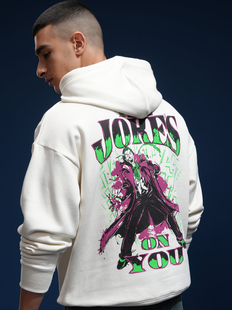 DC By Highlander Men White Joker Hooded Pullover Sweatshirt - White - Image 1