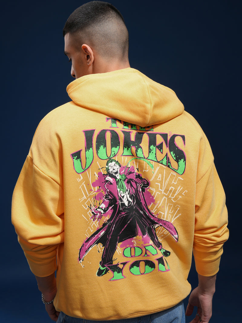 DC By Highlander Men Yellow Joker Hooded Pullover Sweatshirt - Yellow - Image 1