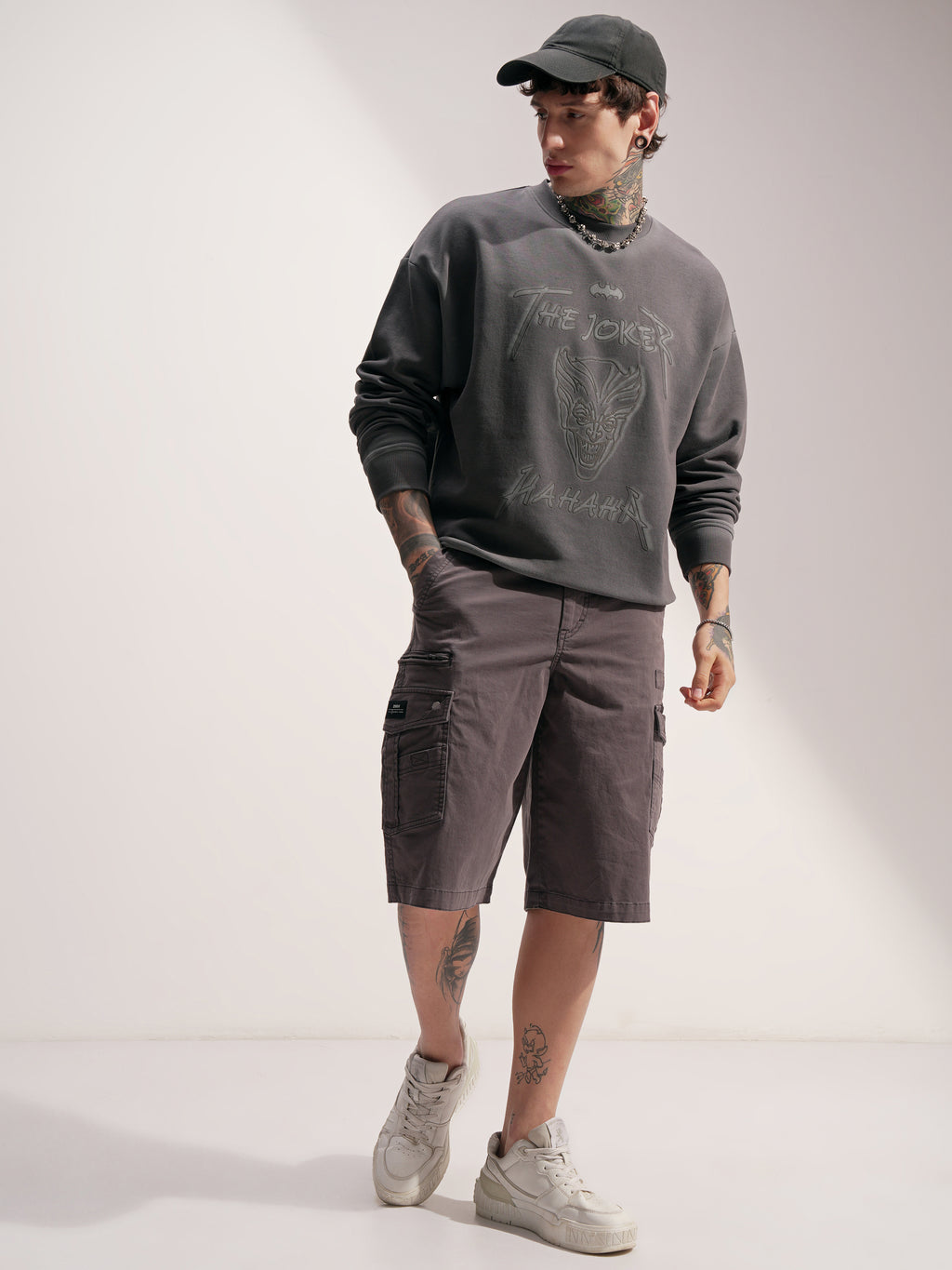 DC By Highlander Men Grey Batman Round Neck Pullover Sweatshirt - Grey - Image 2