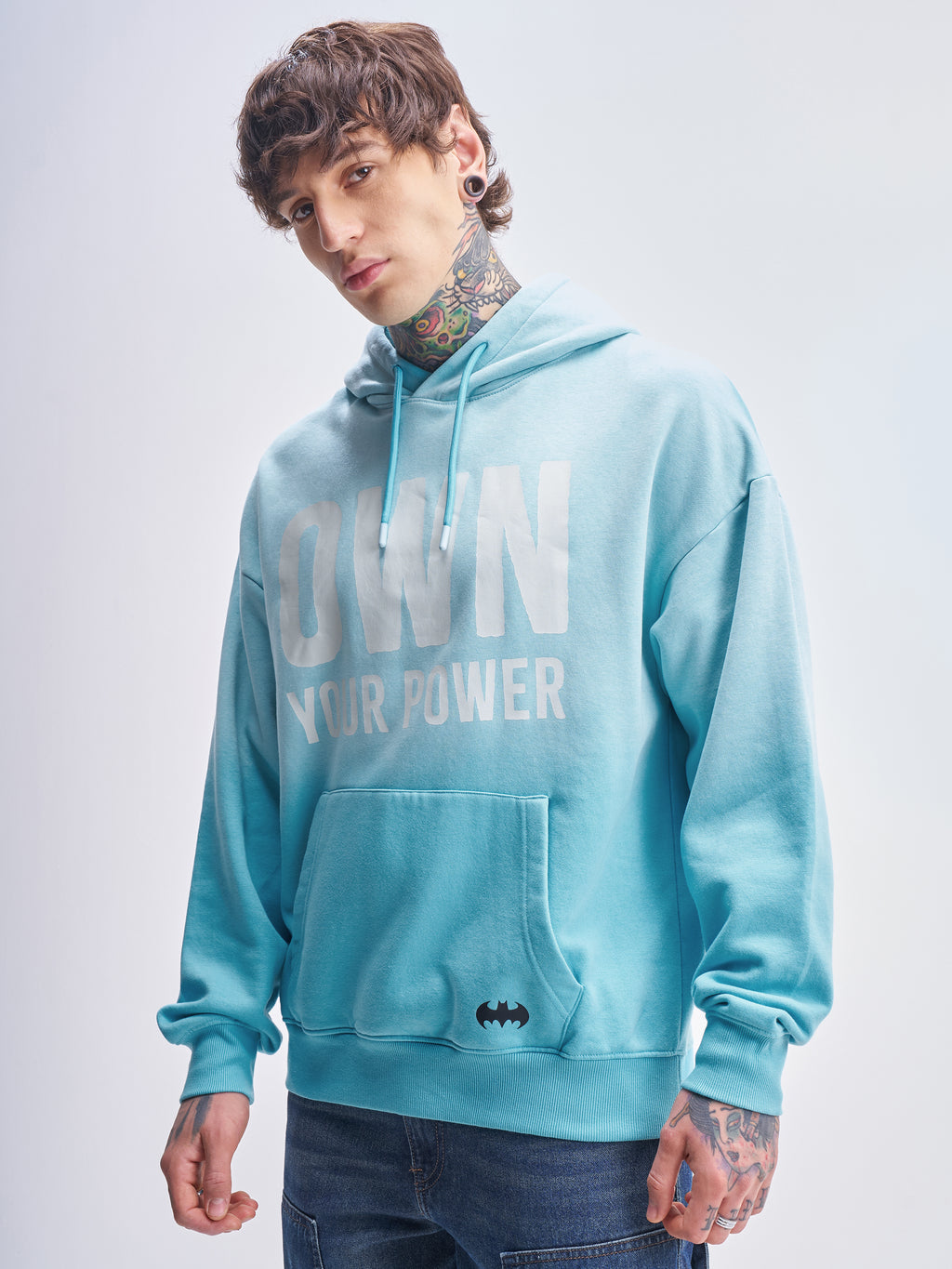 DC By Highlander Men Blue Batman Hooded Pullover Sweatshirt - Blue - Image 4