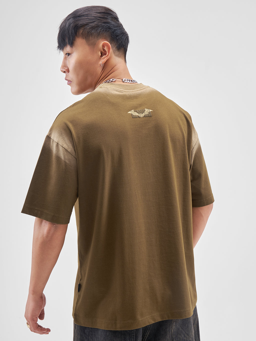 DC BY Highlander Men Brown Batman Printed Round Neck Oversized Fit T-Shirt - Brown - Image 3