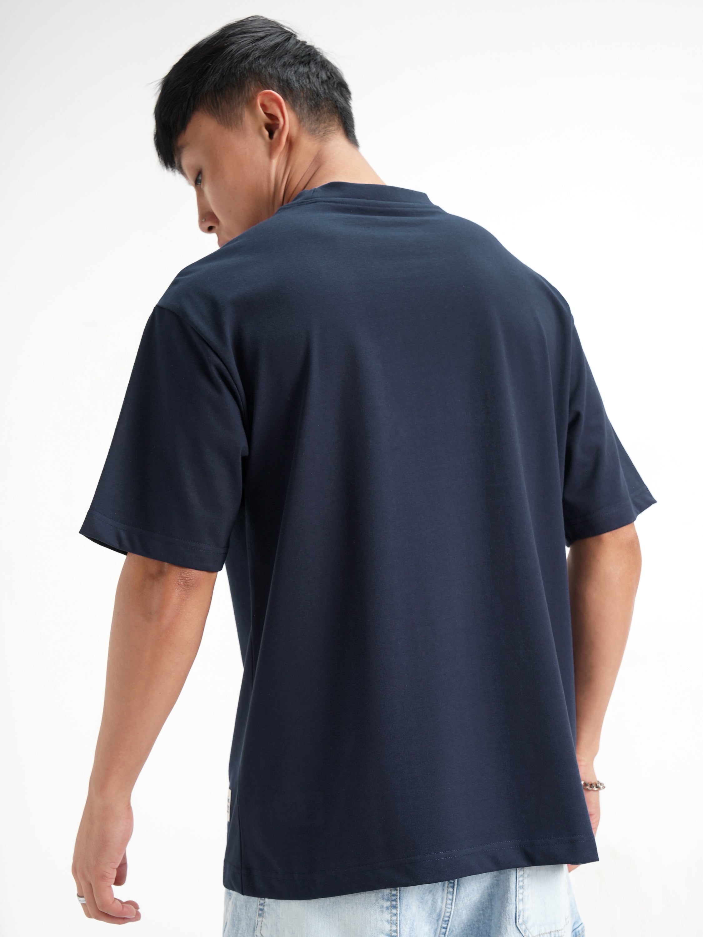 WB By Highlander Men Navy Blue Flintstones Printed Round Neck T-Shirt - Navy Blue - Image 3