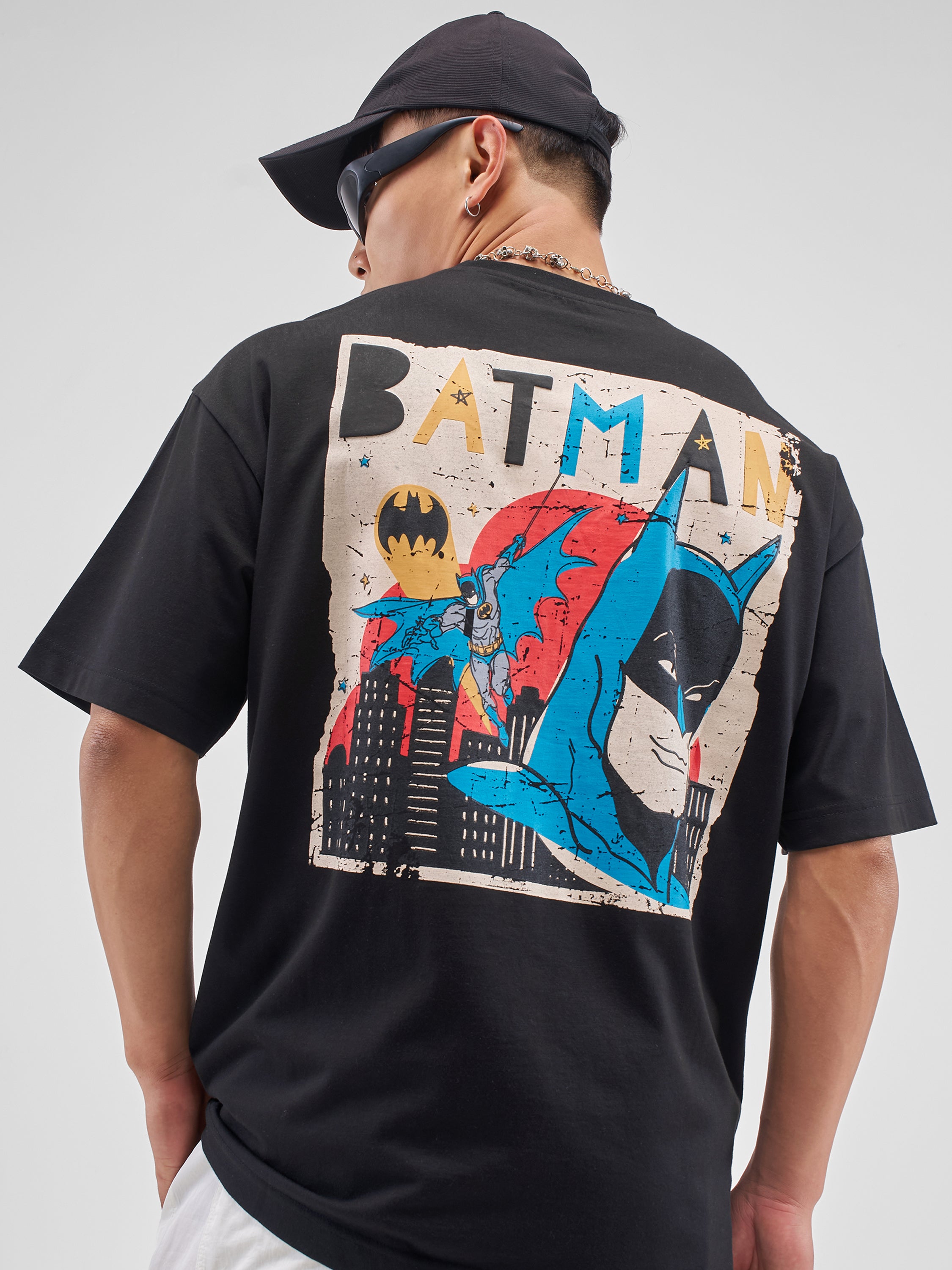 DC By Highlander Men Black Batman Printed Round Neck T-Shirt - Black - Image 1