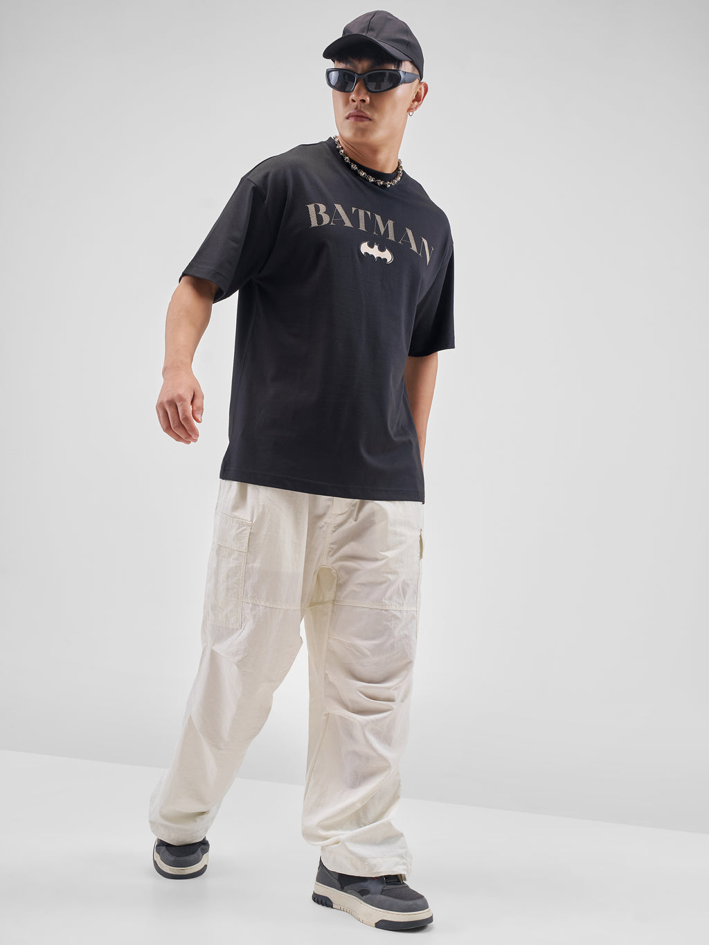 DC By Highlander Men Black Batman Printed Round Neck T-Shirt - Black - Image 2