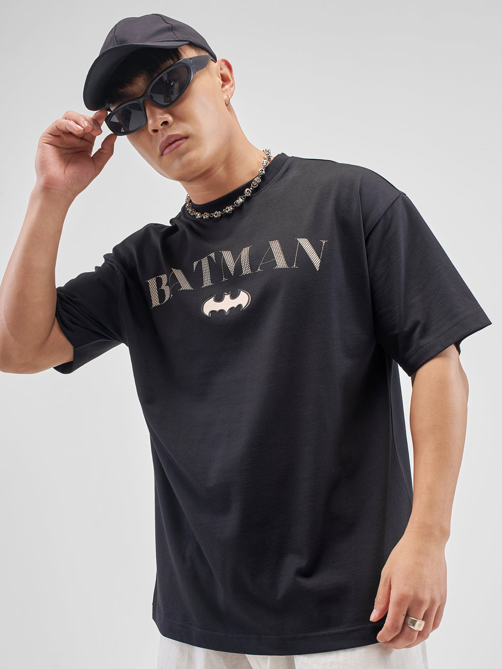 DC By Highlander Men Black Batman Printed Round Neck T-Shirt - Black - Image 3