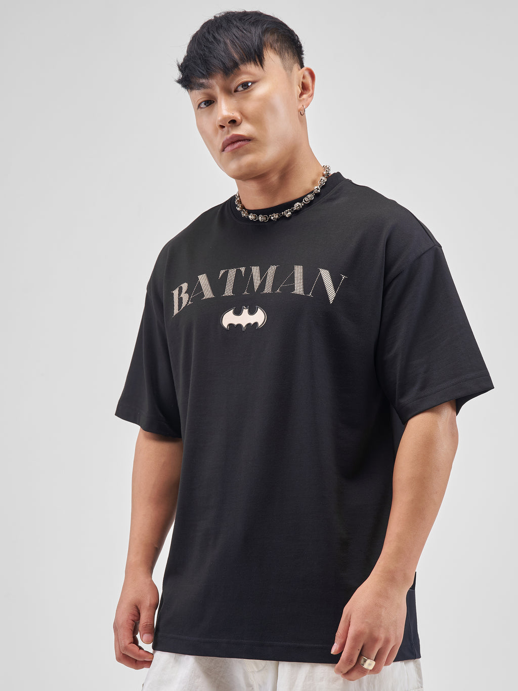 DC By Highlander Men Black Batman Printed Round Neck T-Shirt - Black - Image 4