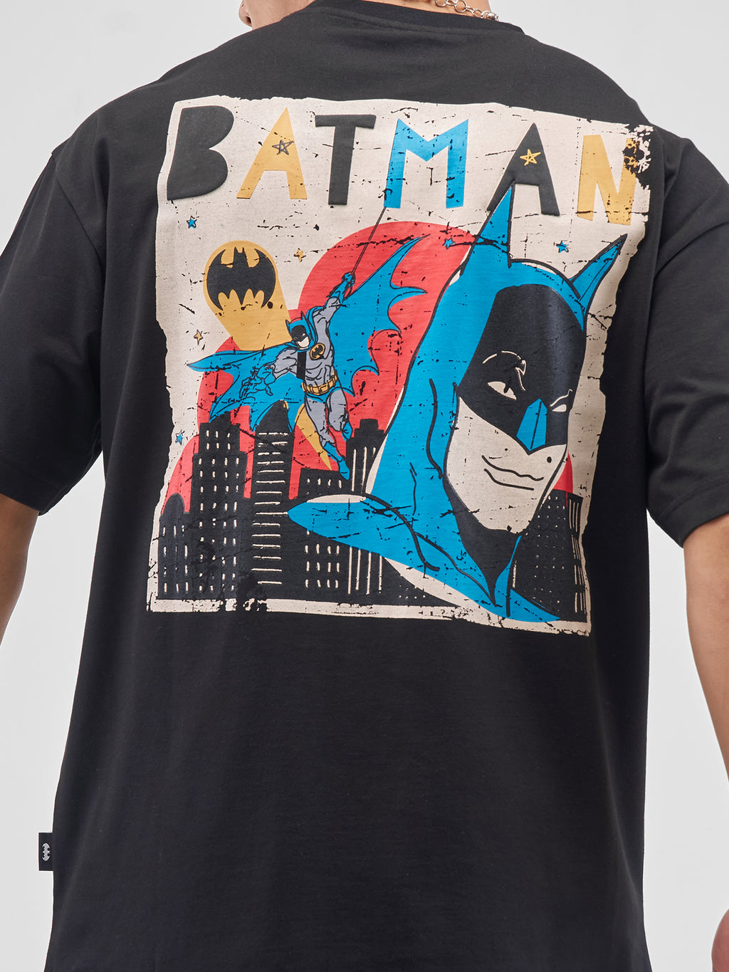 DC By Highlander Men Black Batman Printed Round Neck T-Shirt - Black - Image 5