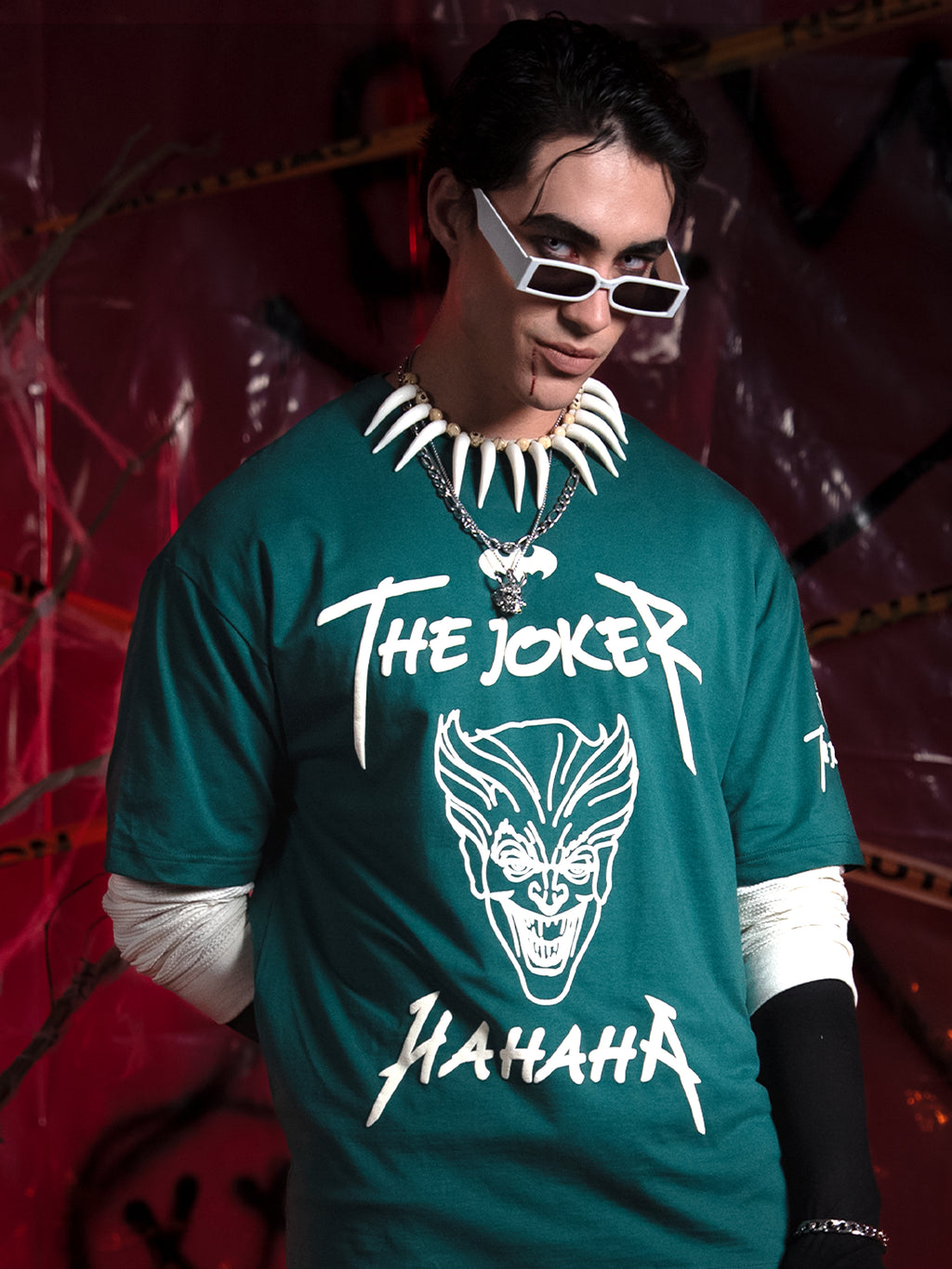 DC By Highlander Men Green Batman Printed Round Neck Oversized Fit T-Shirt - Green - Image 1