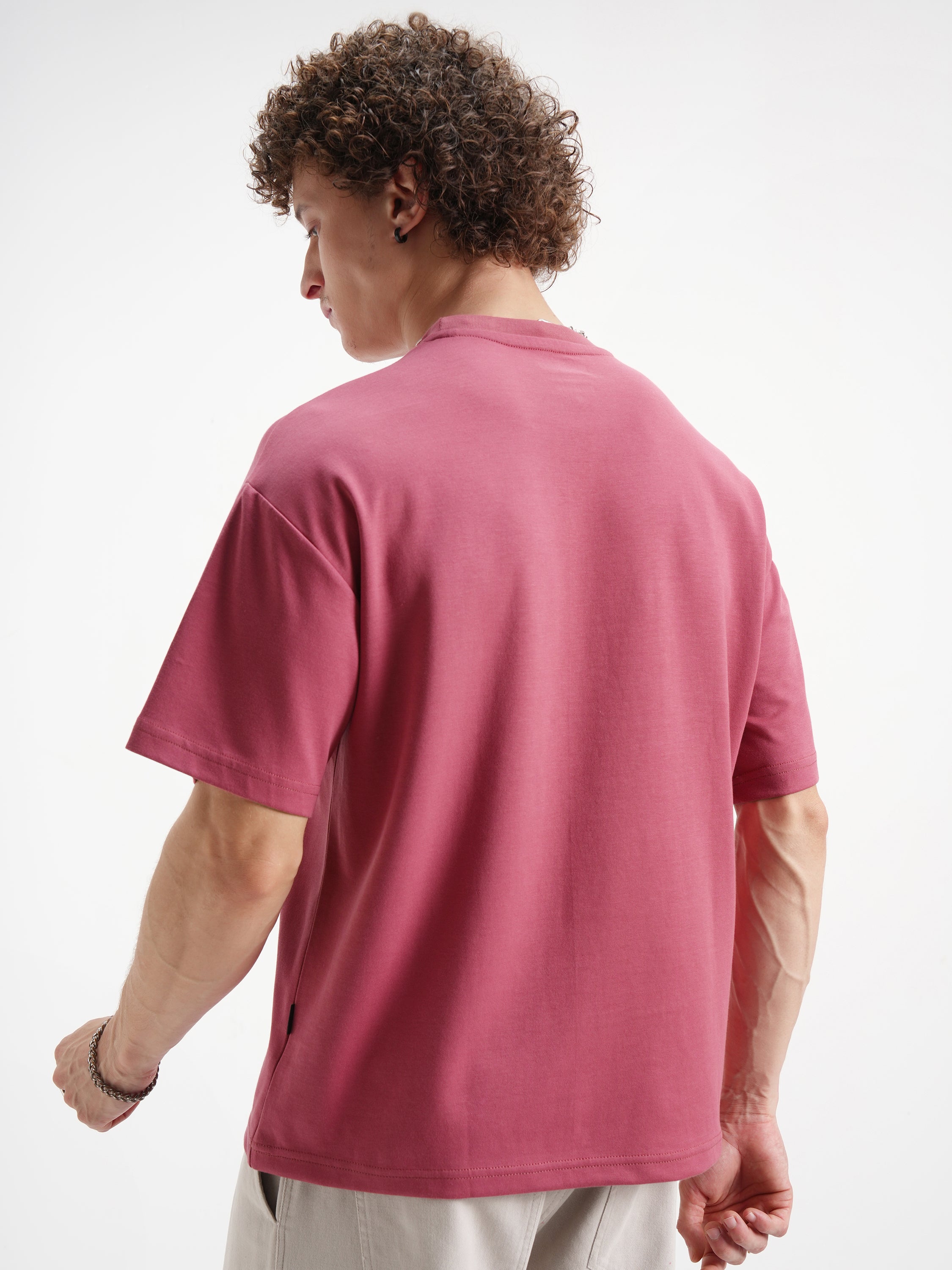WB By Highlander Men Rust Flintstones Printed Round Neck Oversized Fit T-Shirt - Rust - Image 3