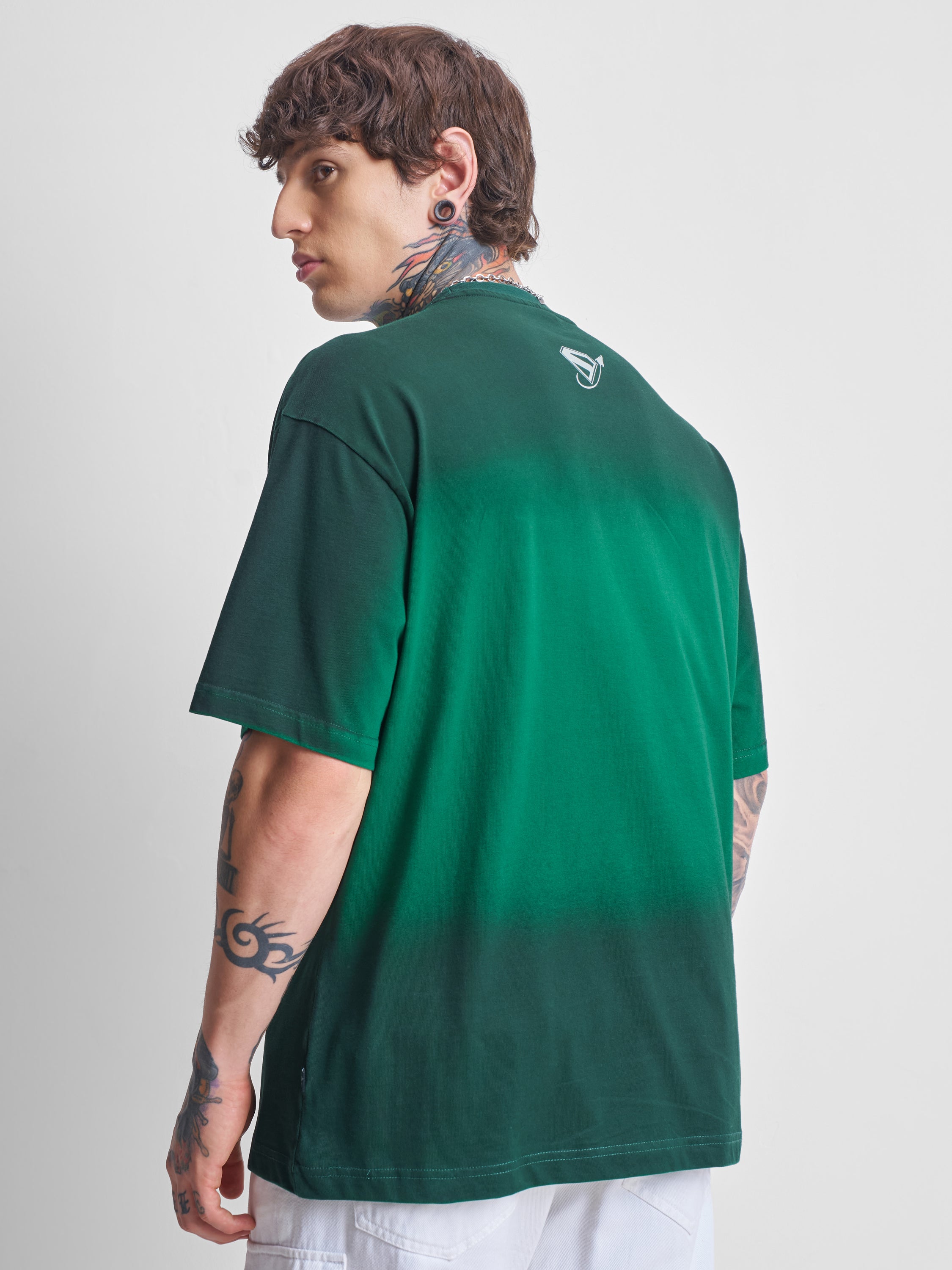 DC By Highlander Men Green Superman Printed Round Neck Oversized Fit T-Shirt - Green - Image 3