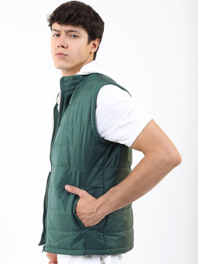 Ketch Mens Puffer Jacket - Green - Image 4