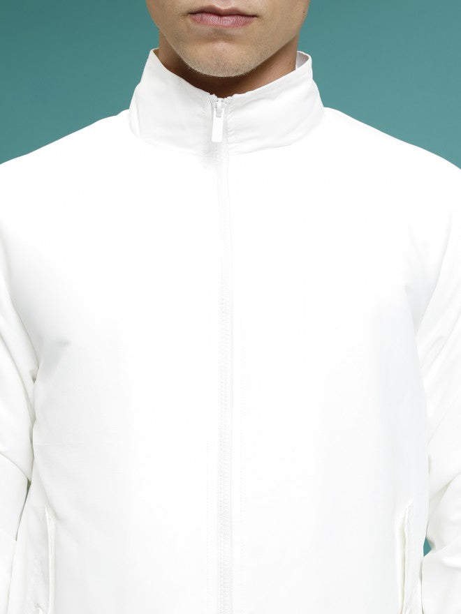 Ketch Men White Front Open Bomber Jacket - White - Image 5