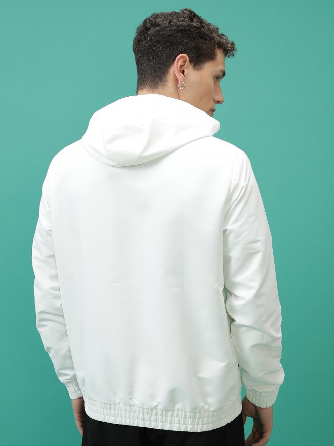 Ketch Men White Solid Bomber Jacket - White - Image 3