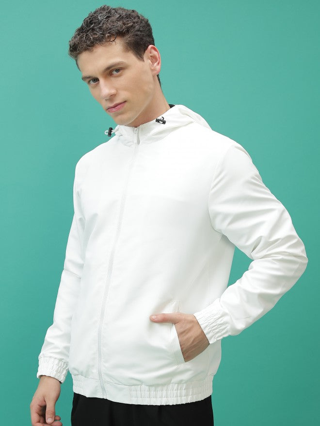 Ketch Men White Solid Bomber Jacket - White - Image 4