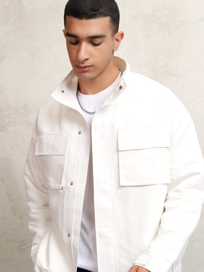 Ketch Men White Solid Tailored Jacket - White - Image 1