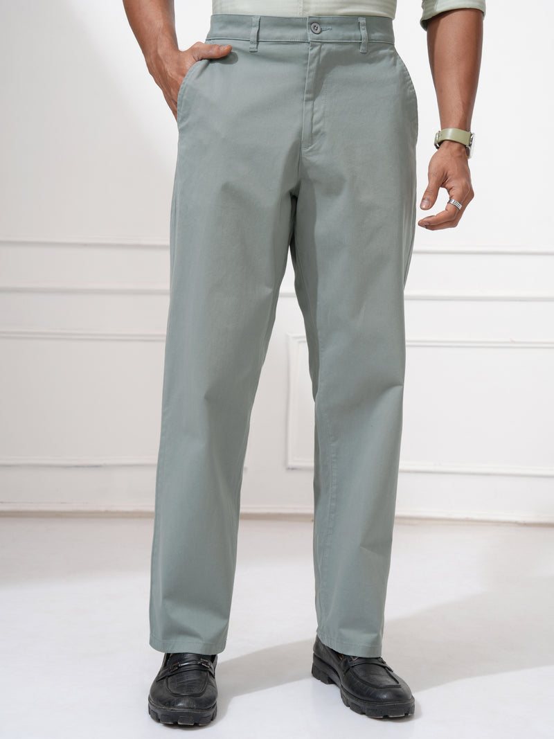 Locomotive Men Teal Regular Fit Solid Chinos - Teal - Image 1