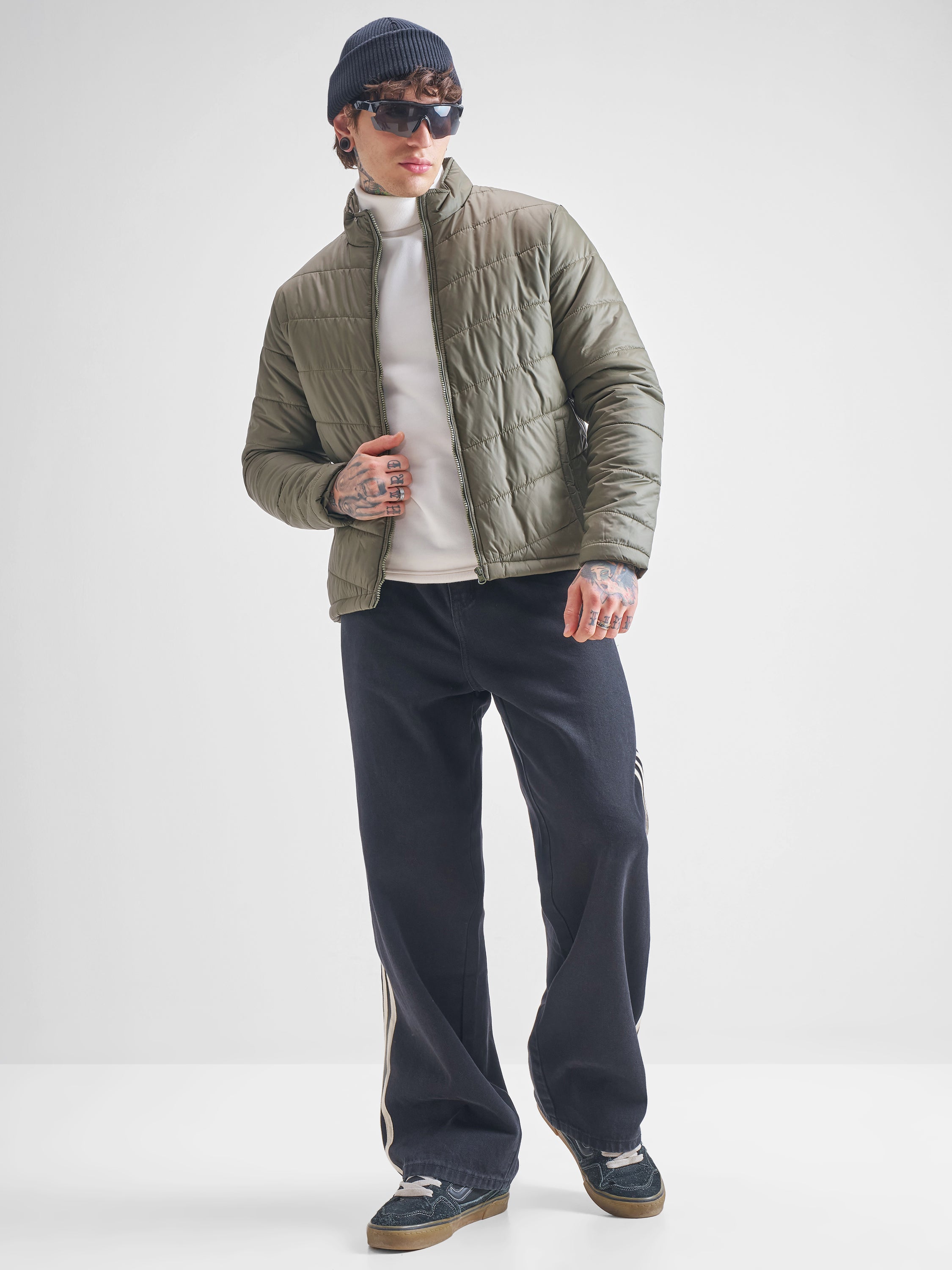 Purple By Highlander Men Olive Solid Puffer Jacket - Olive - Image 2