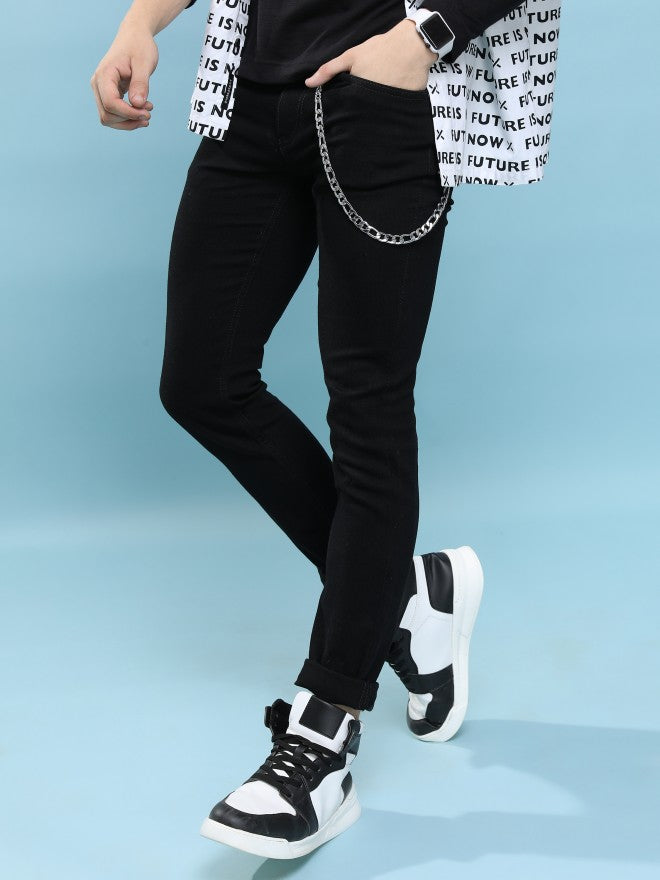 Purple By Highlander Men Black Skinny Fit Jeans - Black - Image 1