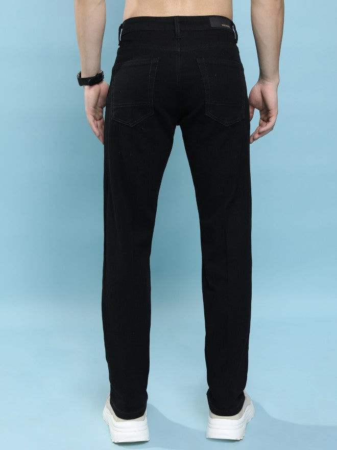 Purple By Highlander Men Black Straight Fit Stretchable Jeans - Black - Image 3