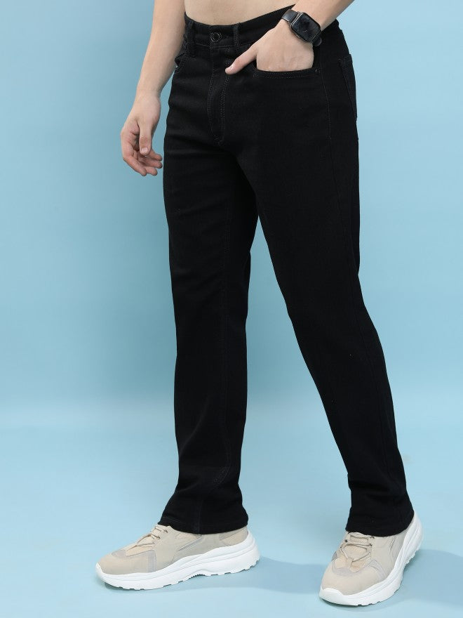 Purple By Highlander Men Black Straight Fit Stretchable Jeans - Black - Image 4