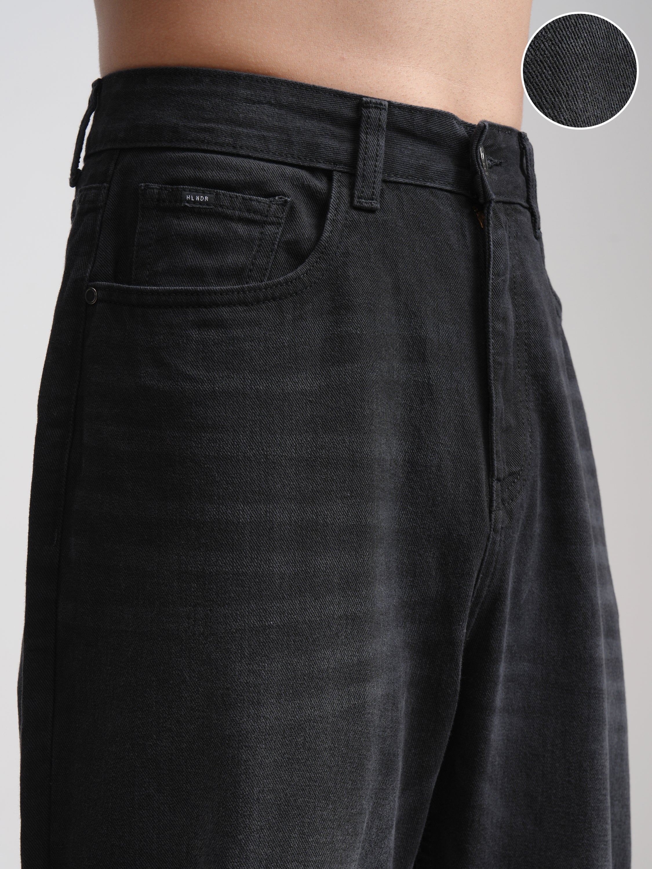 Purple By Highlander Men Black Relaxed Fit Jeans - Black - Image 5