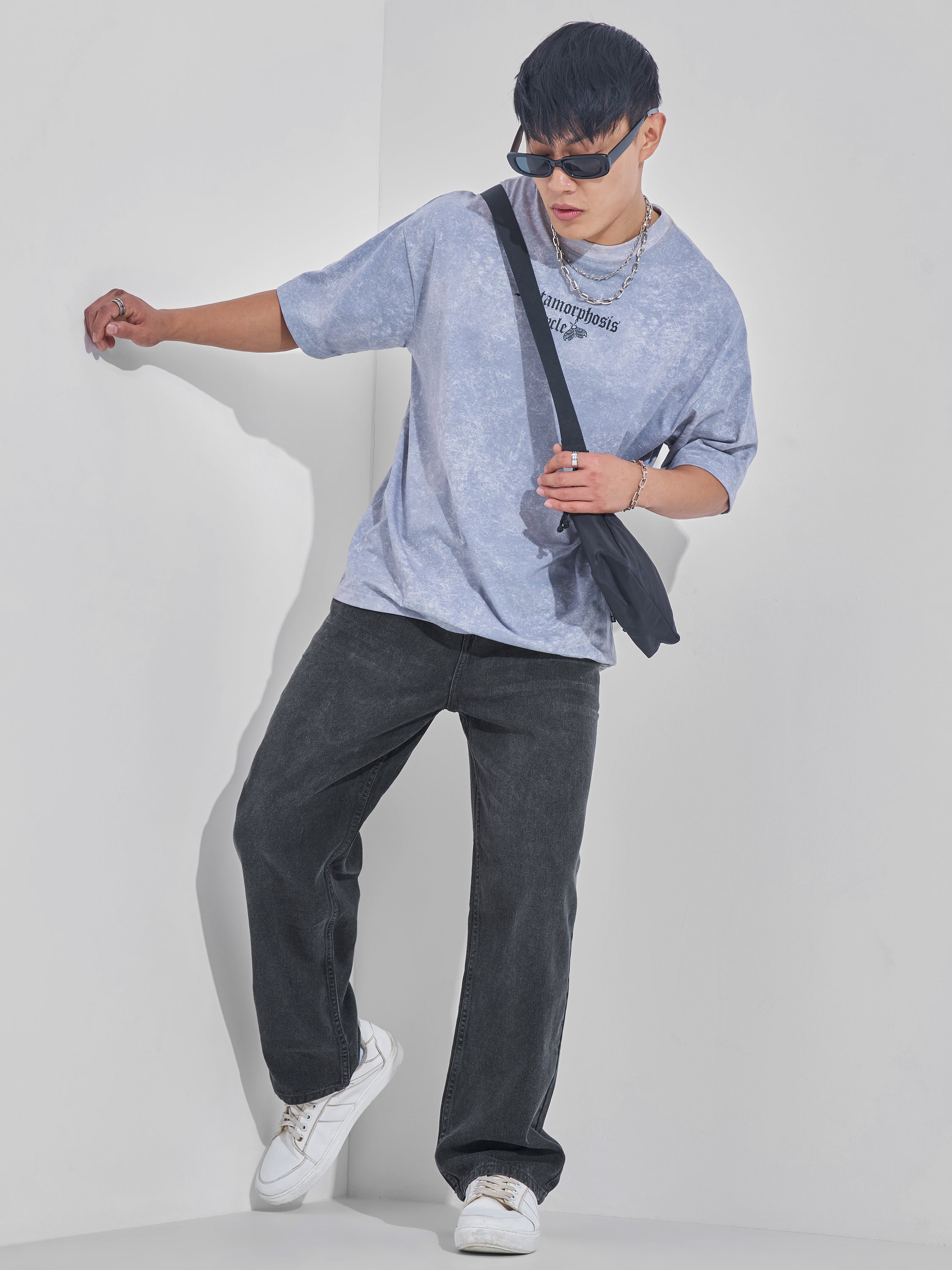 Purple By Highlander Men Grey Relaxed Fit Jeans - Grey - Image 2