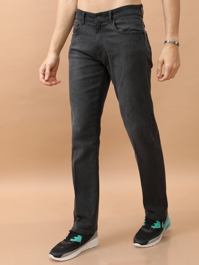 Purple By Highlander Men Grey Straight Fit Stretchable Jeans - Grey - Image 4