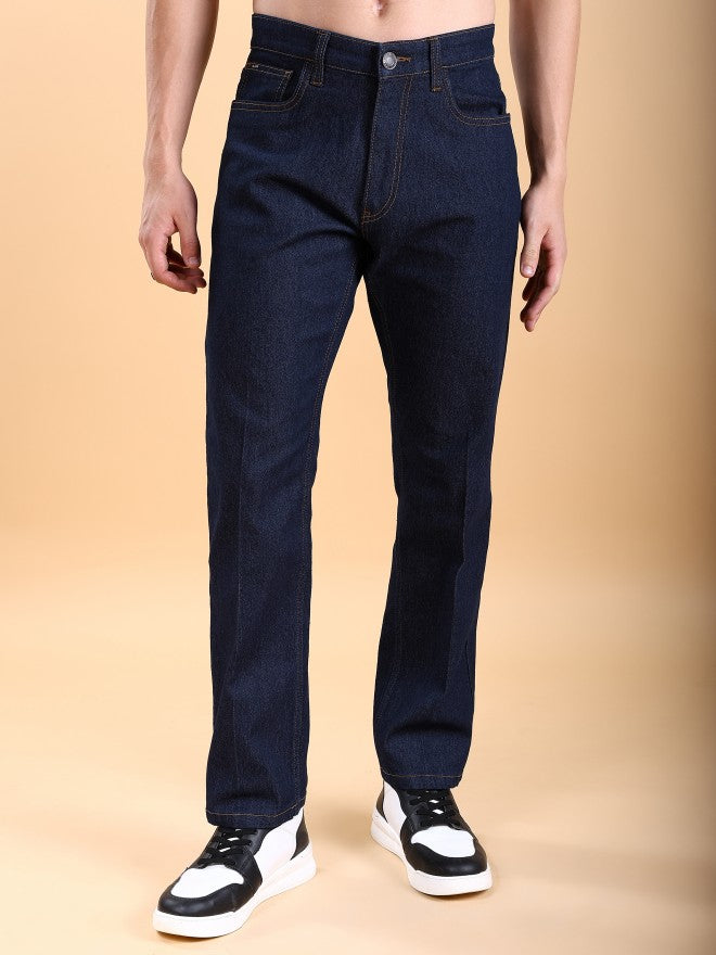 Purple By Highlander Men Blue Straight Fit Stretchable Jeans - Blue - Image 1