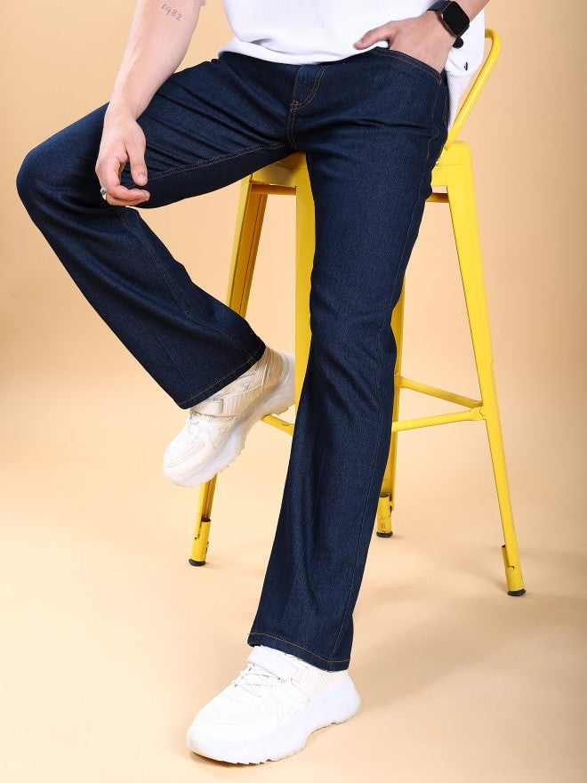 Purple By Highlander Men Blue Straight Fit Stretchable Jeans - Blue - Image 1