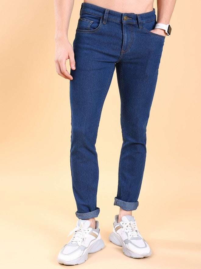 Highlander Men Blue Tapered Fit Stretchable Jeans - Blue - Image 1
