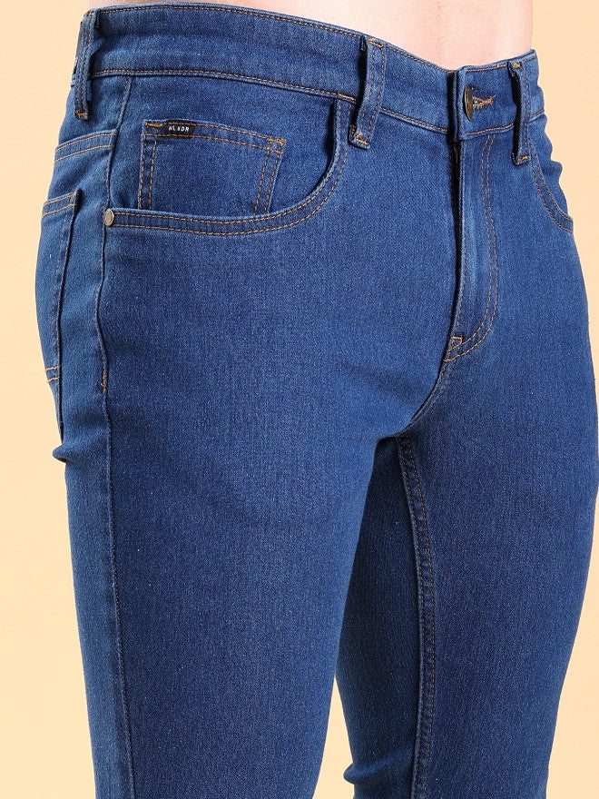 Highlander Men Blue Tapered Fit Stretchable Jeans - Blue - Image 5