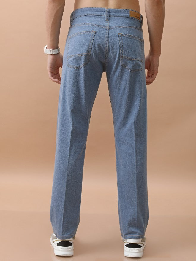 Purple By Highlander Men Blue Straight Fit Stretchable Jeans - Blue - Image 3