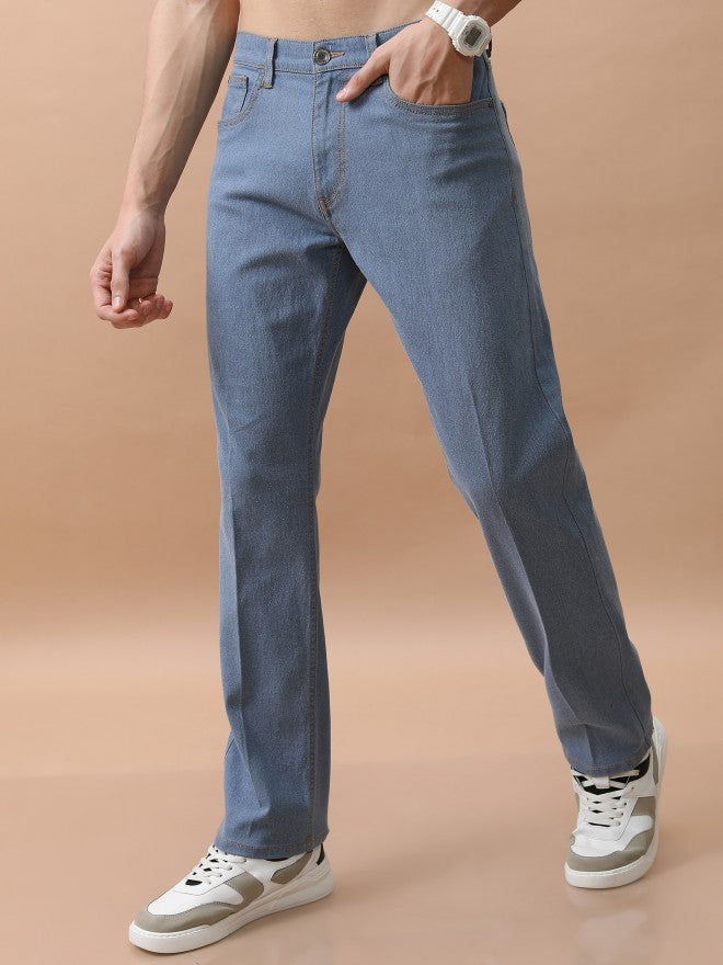 Purple By Highlander Men Blue Straight Fit Stretchable Jeans - Blue - Image 4