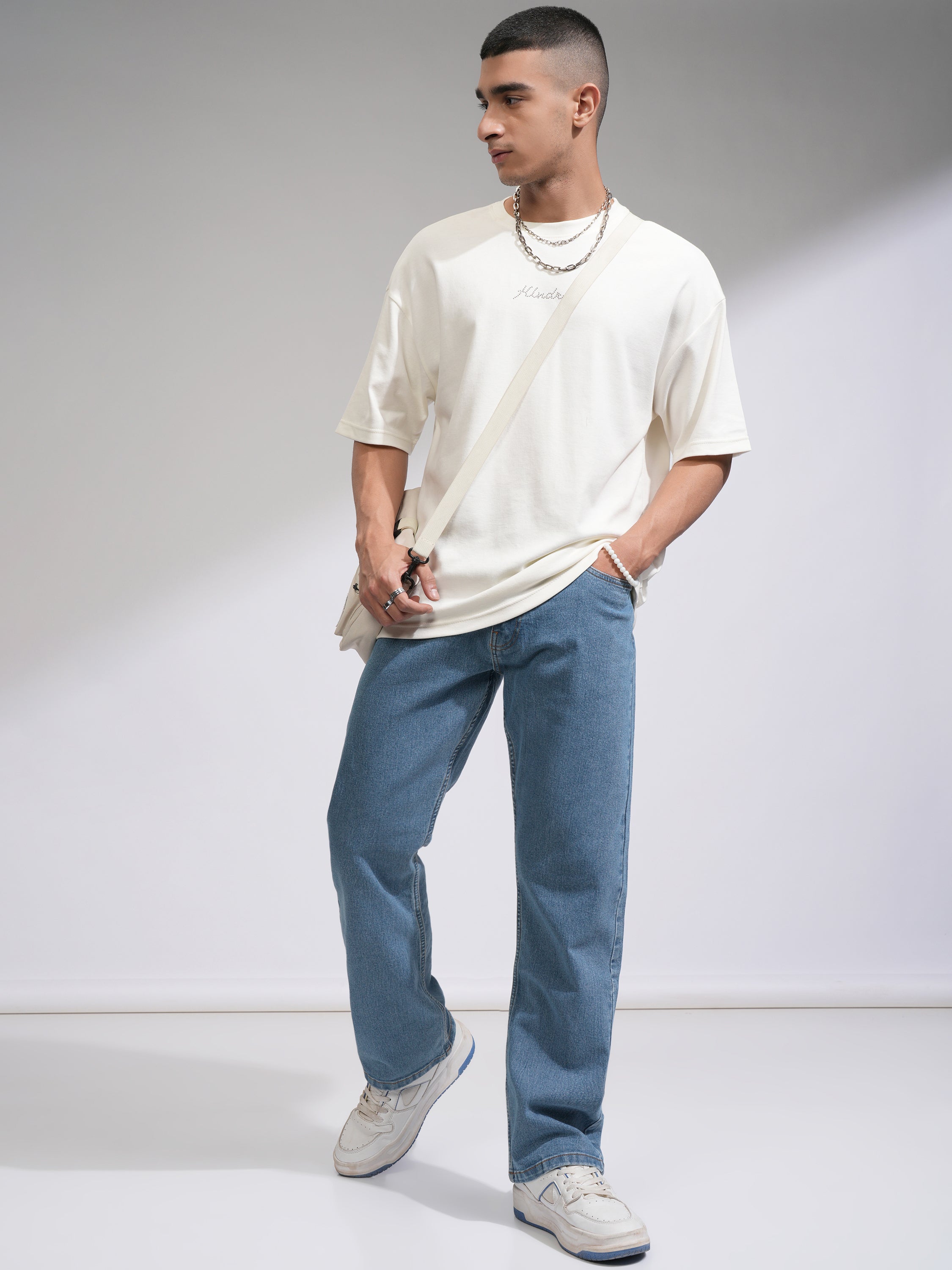 Purple By Highlander Men Blue Bootcut Stretchable Jeans - Blue - Image 2