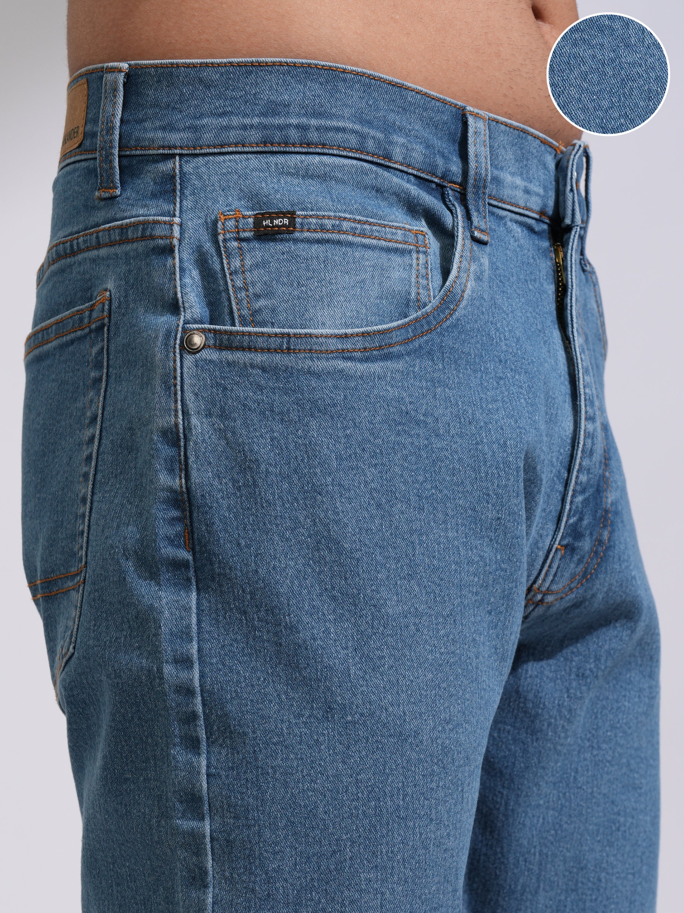 Purple By Highlander Men Blue Bootcut Stretchable Jeans - Blue - Image 5