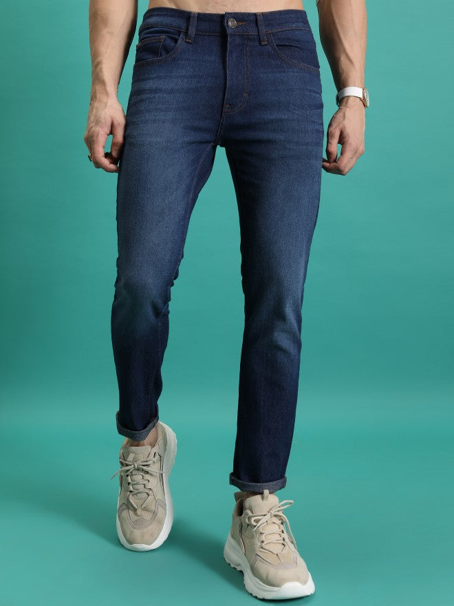 Highlander Men Indigo Skinny Fit Stretchable Jeans - Blue - Image 1
