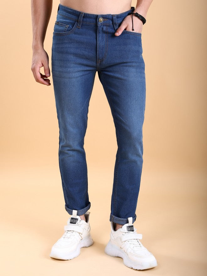 Highlander Men Blue Skinny Fit Stretchable Jeans - Blue - Image 1