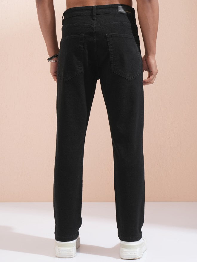Highlander Men Black Straight Fit Stretchable Jeans - Black - Image 3