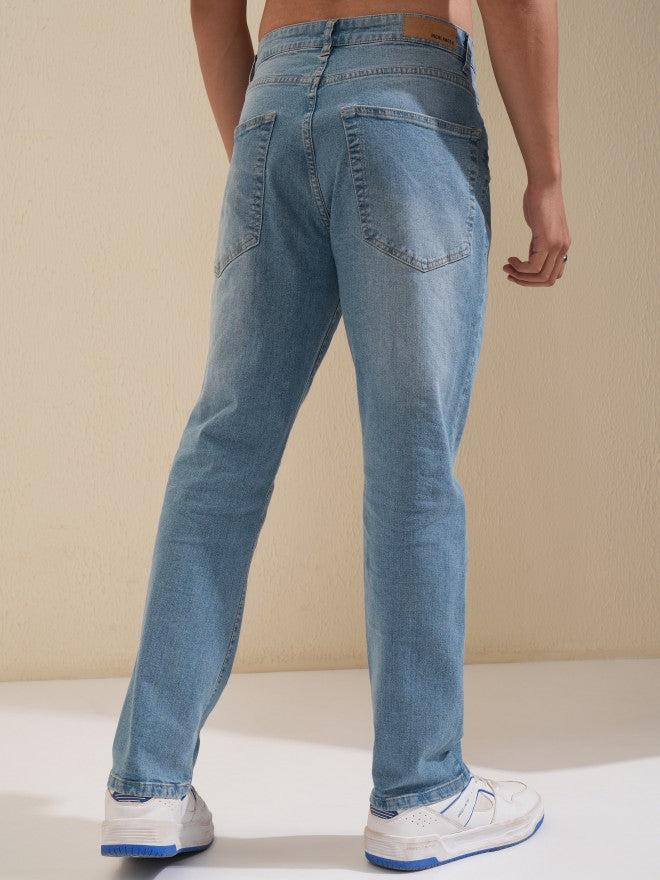 Highlander Men Blue Straight Fit Stretchable Jeans - Blue - Image 3