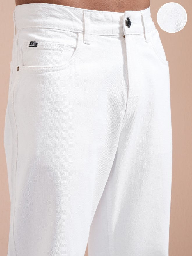 Highlander Men White Relaxed Fit Jeans - White - Image 5