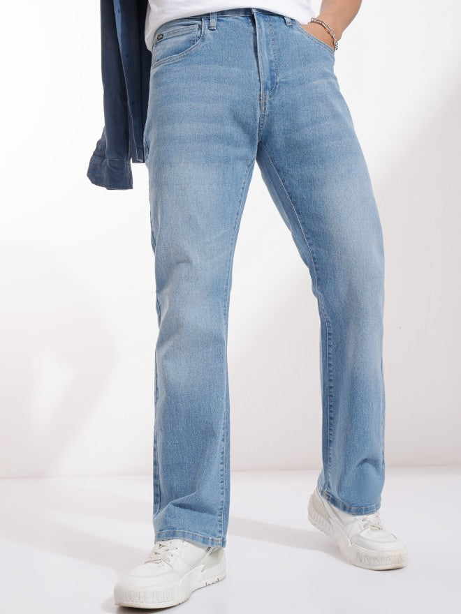 Highlander Men Blue Bootcut Stretchable Jeans - Blue - Image 1