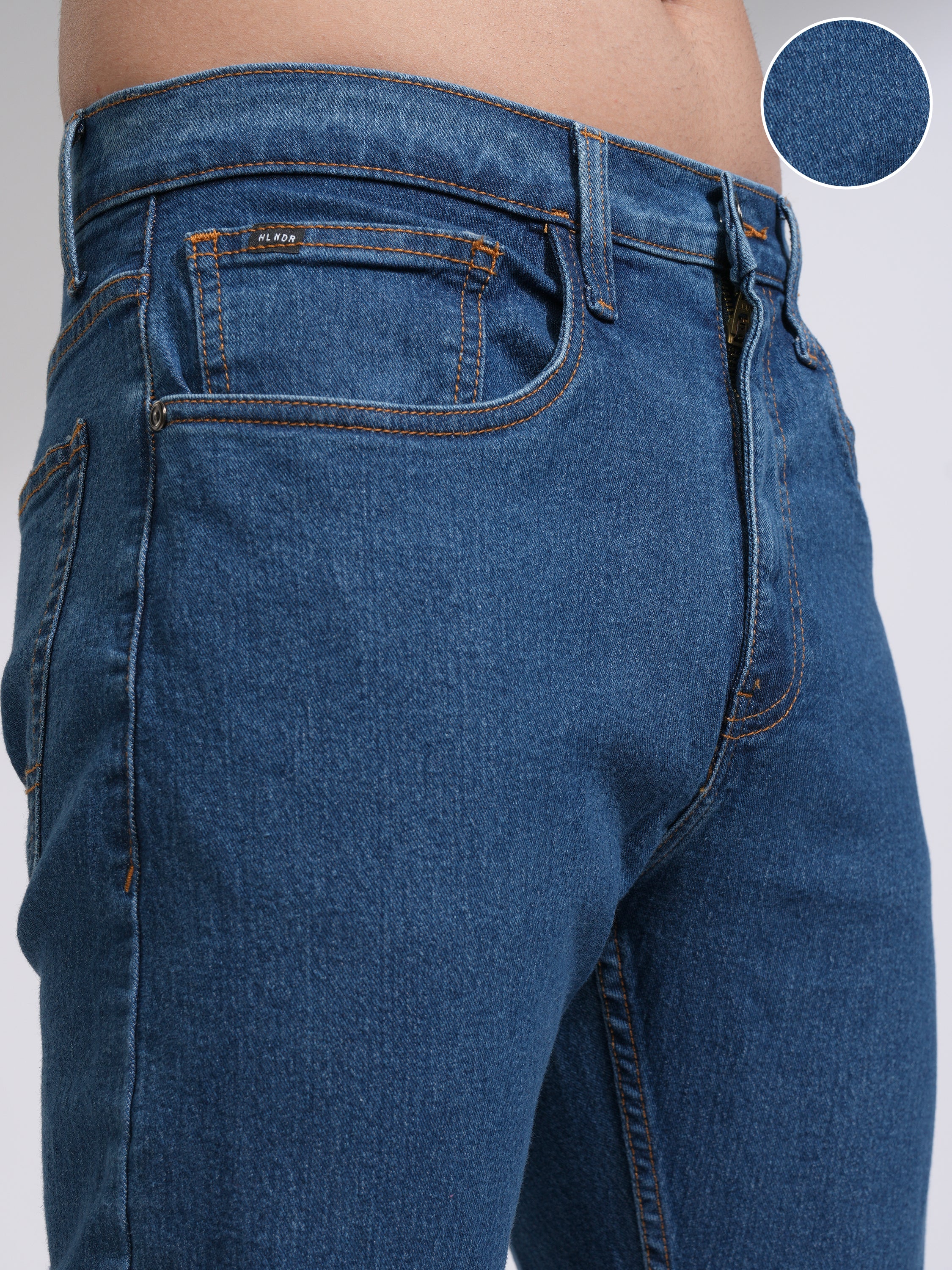 Purple By Highlander Men Blue Bootcut Stretchable Jeans - Blue - Image 5