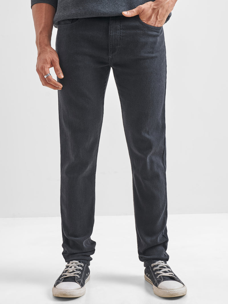 Purple By Highlander Men Grey Tapered Fit Stretchable Jeans - Grey - Image 1