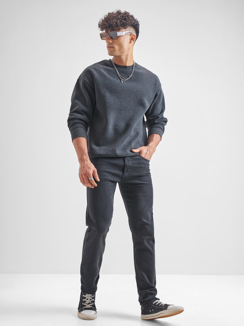 Purple By Highlander Men Grey Tapered Fit Stretchable Jeans - Grey - Image 2