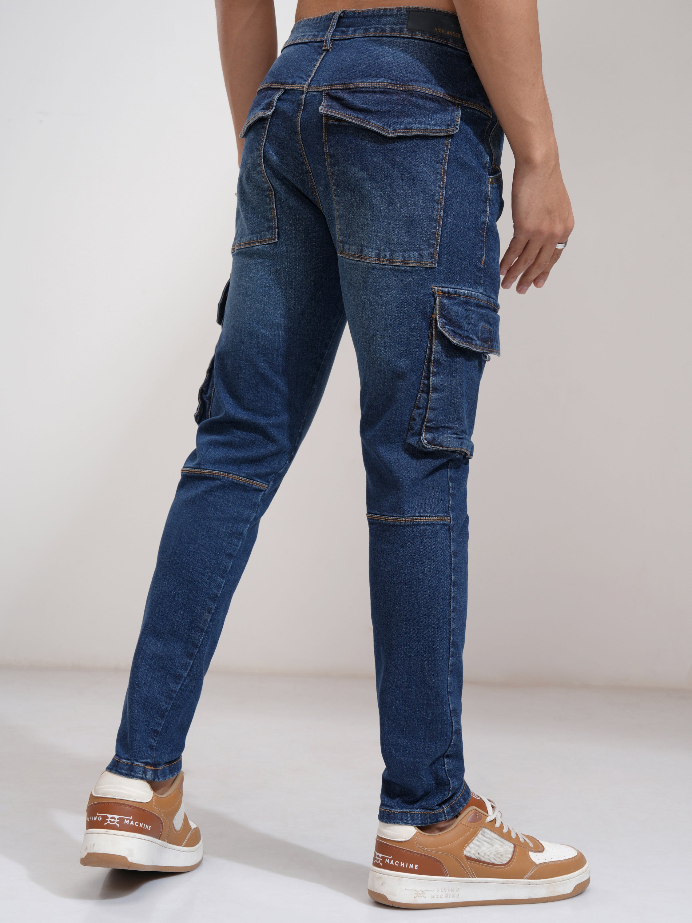 Highlander Men Blue Slim Fit Stretchable Jeans - Blue - Image 3