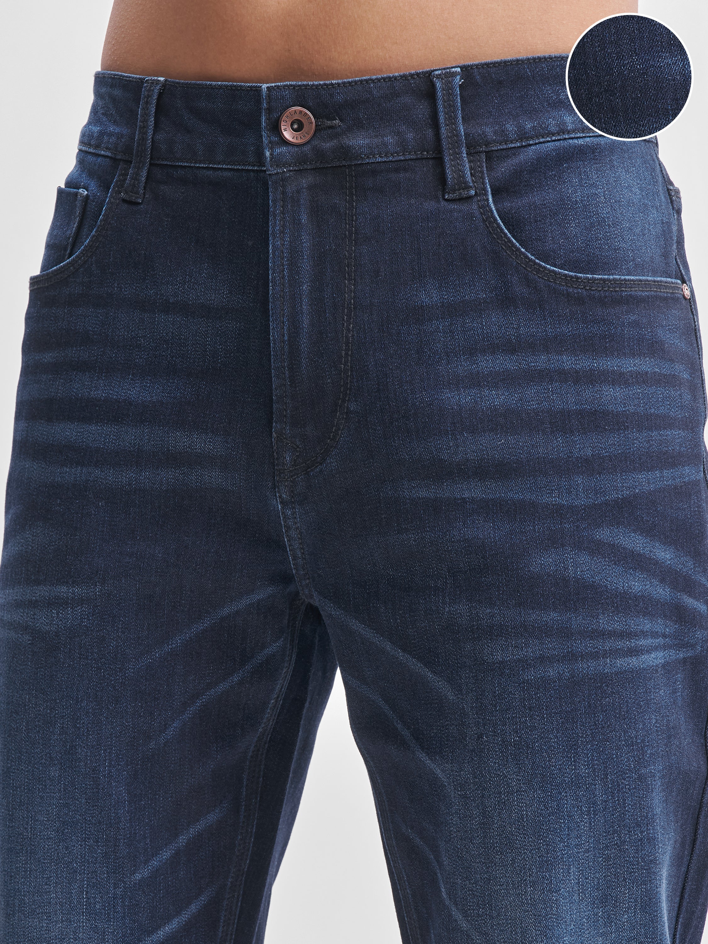 Purple By Highlander Men Blue Slim Fit Stretchable Jeans - Blue - Image 4