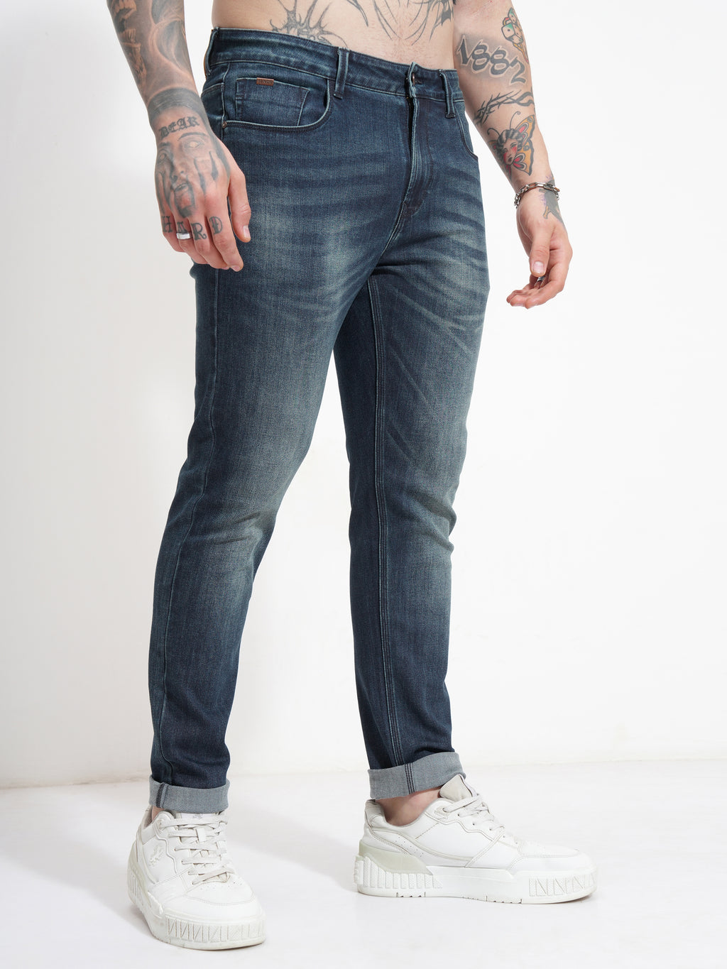 Purple By Highlander Men Blue Slim Fit Stretchable Jeans - Blue - Image 6